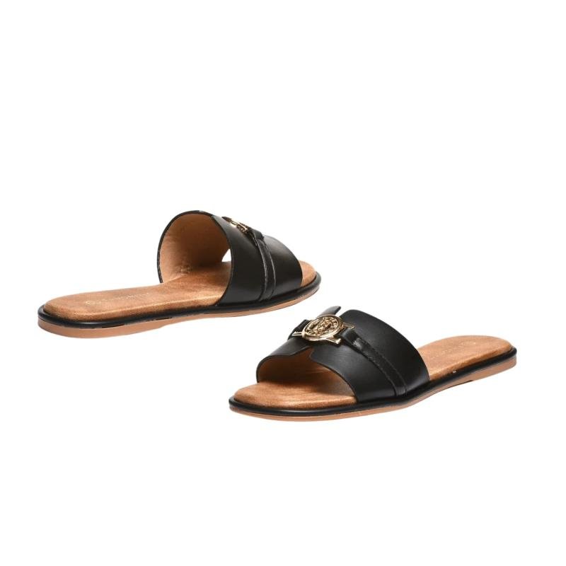 Ženske papuče ravne LP212667-BLK